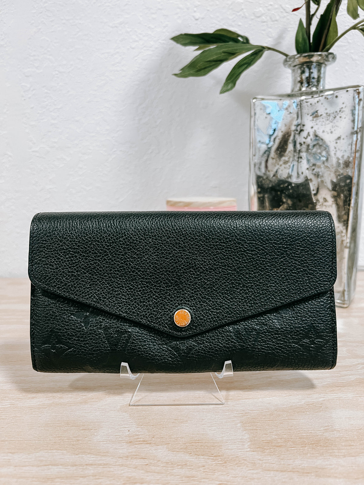 Louis Vuitton Black Empreinte Leather Sarah Wallet