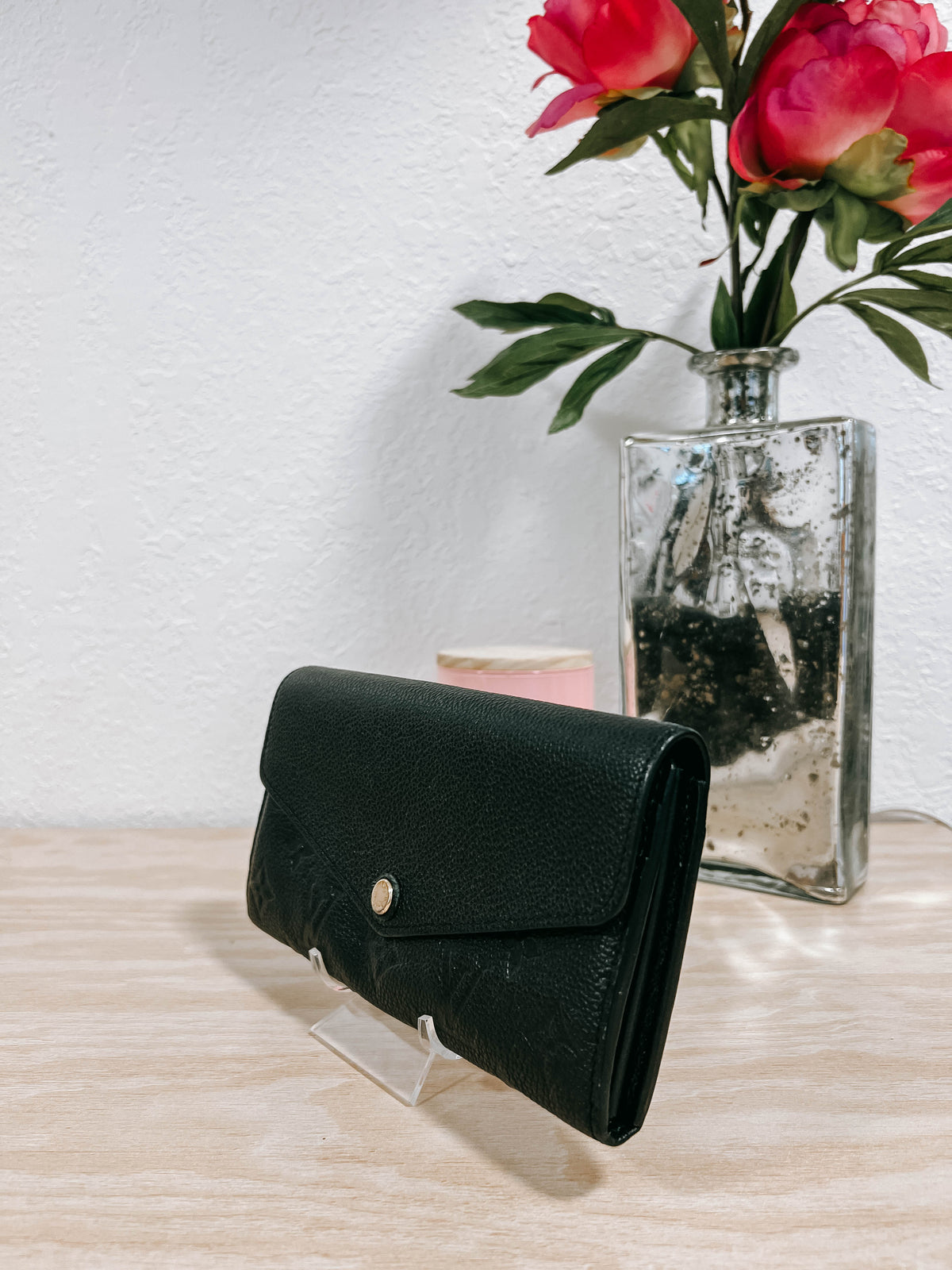 Louis Vuitton Black Empreinte Leather Sarah Wallet