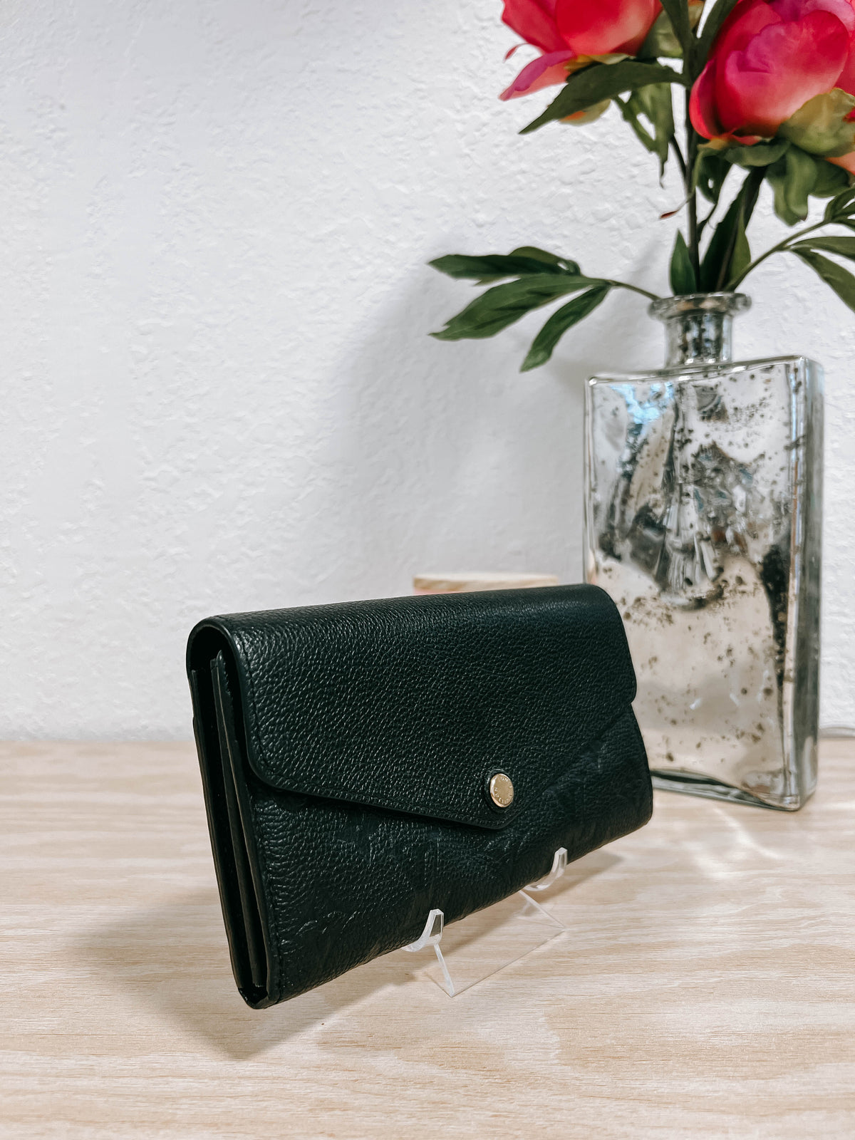 Louis Vuitton Black Empreinte Leather Sarah Wallet