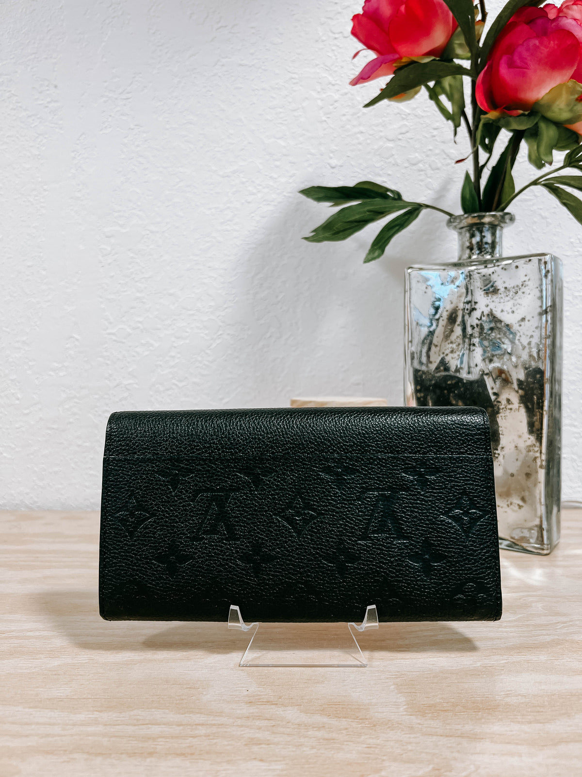 Louis Vuitton Black Empreinte Leather Sarah Wallet