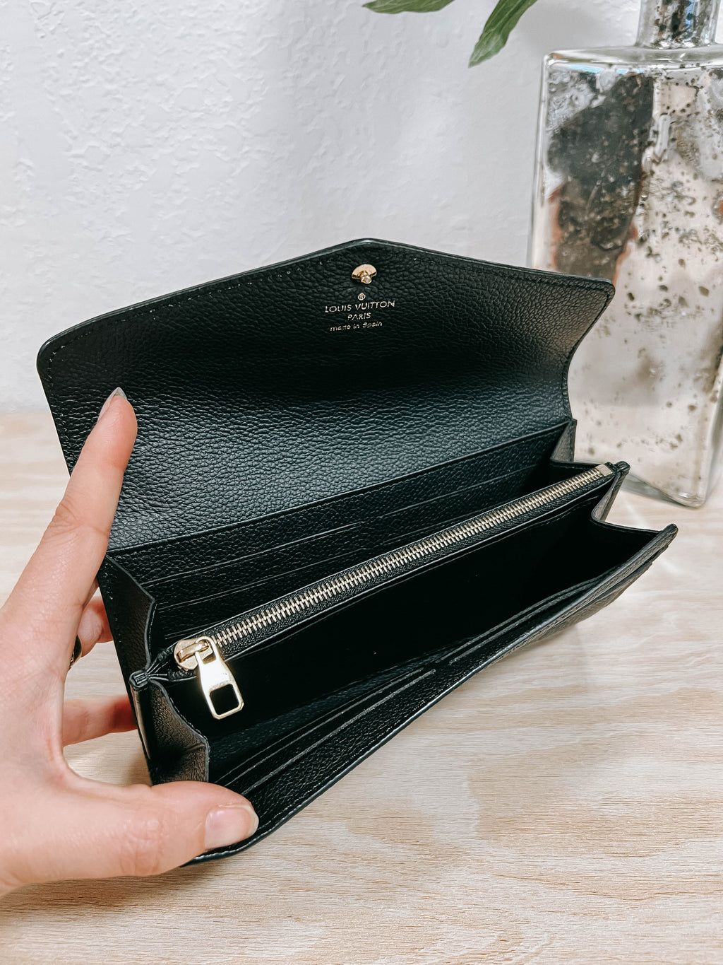Louis Vuitton Black Empreinte Leather Sarah Wallet