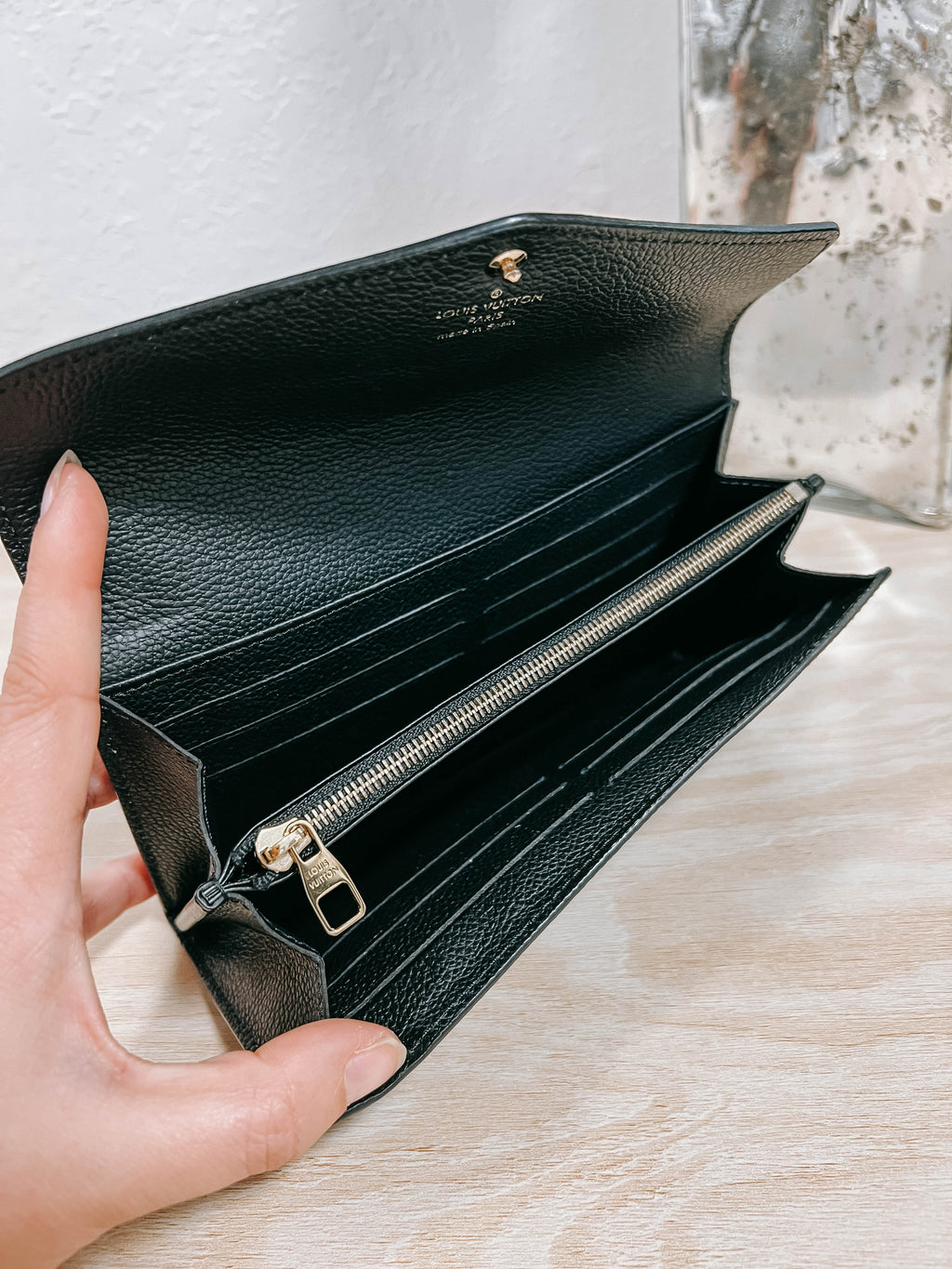 Louis Vuitton Black Empreinte Leather Sarah Wallet