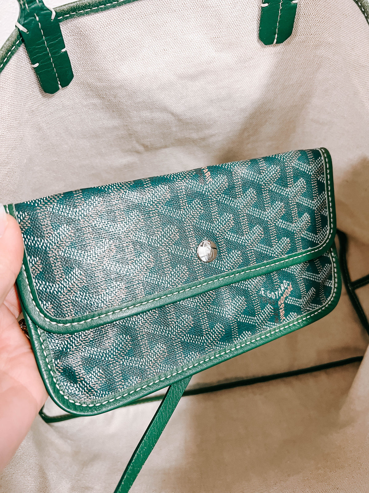 Pre-Owned Goyard Green St Louis GM Tote Bag *Final Sale*