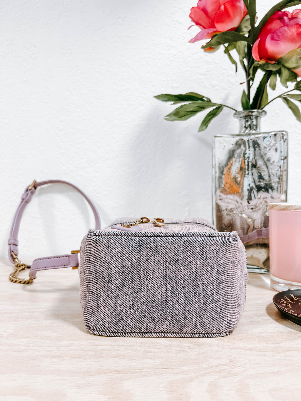 YSL Purple Denim Vanity Bag