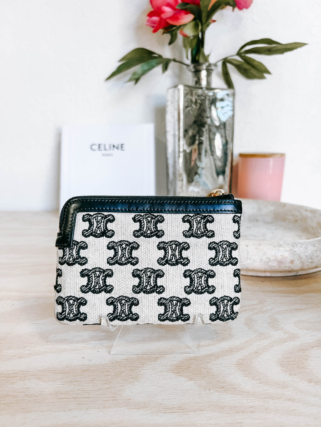 Pre-Owned Celine Triumph Zippered Key Card Holder *Final Sale*