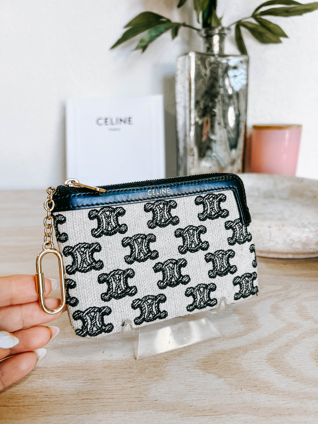 Pre-Owned Celine Triumph Zippered Key Card Holder *Final Sale*