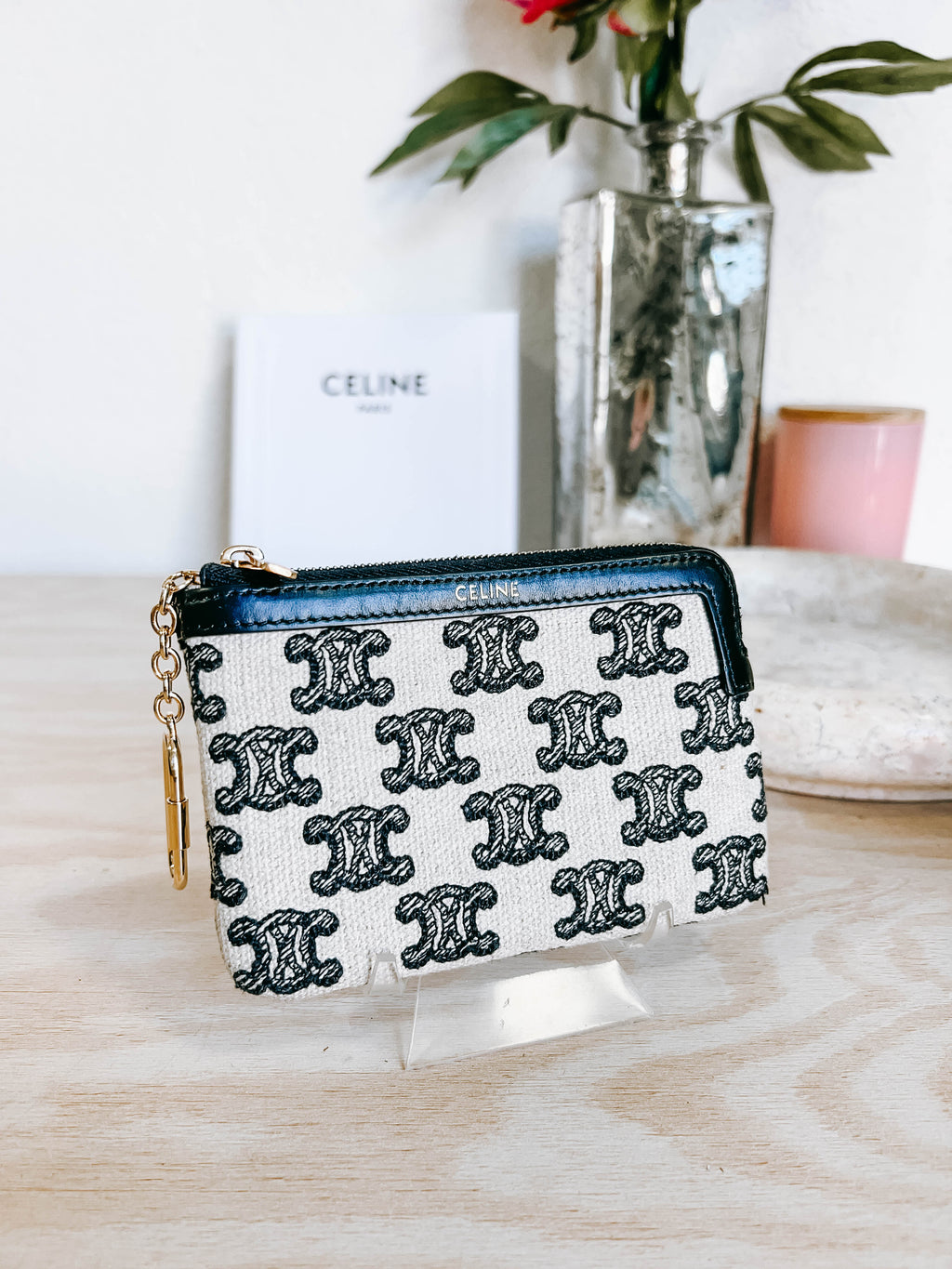 Pre-Owned Celine Triumph Zippered Key Card Holder *Final Sale*