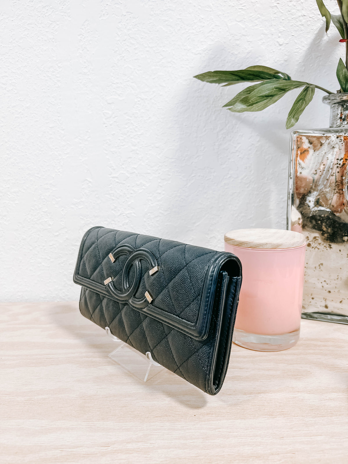 Chanel Caviar Filigree Long Wallet