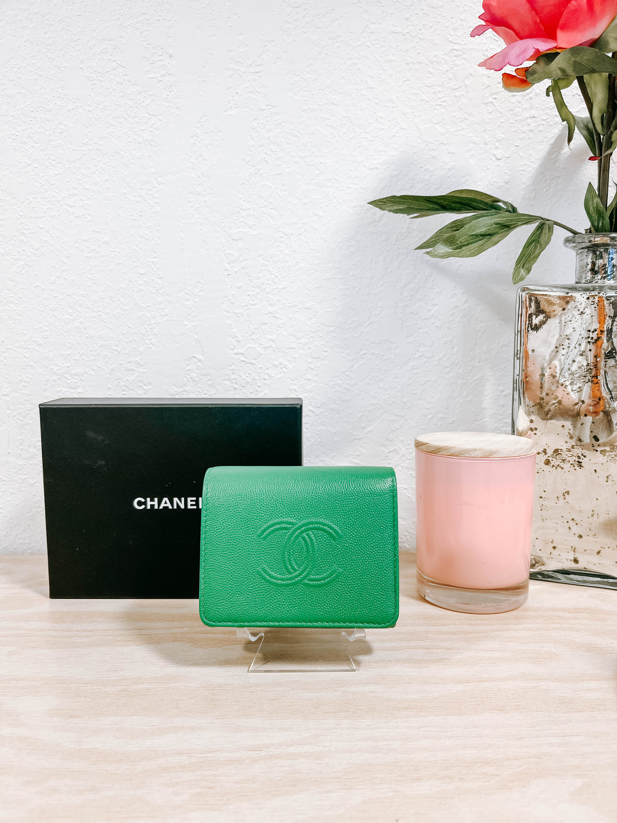 Chanel Caviar Coco Mark Compact Wallet