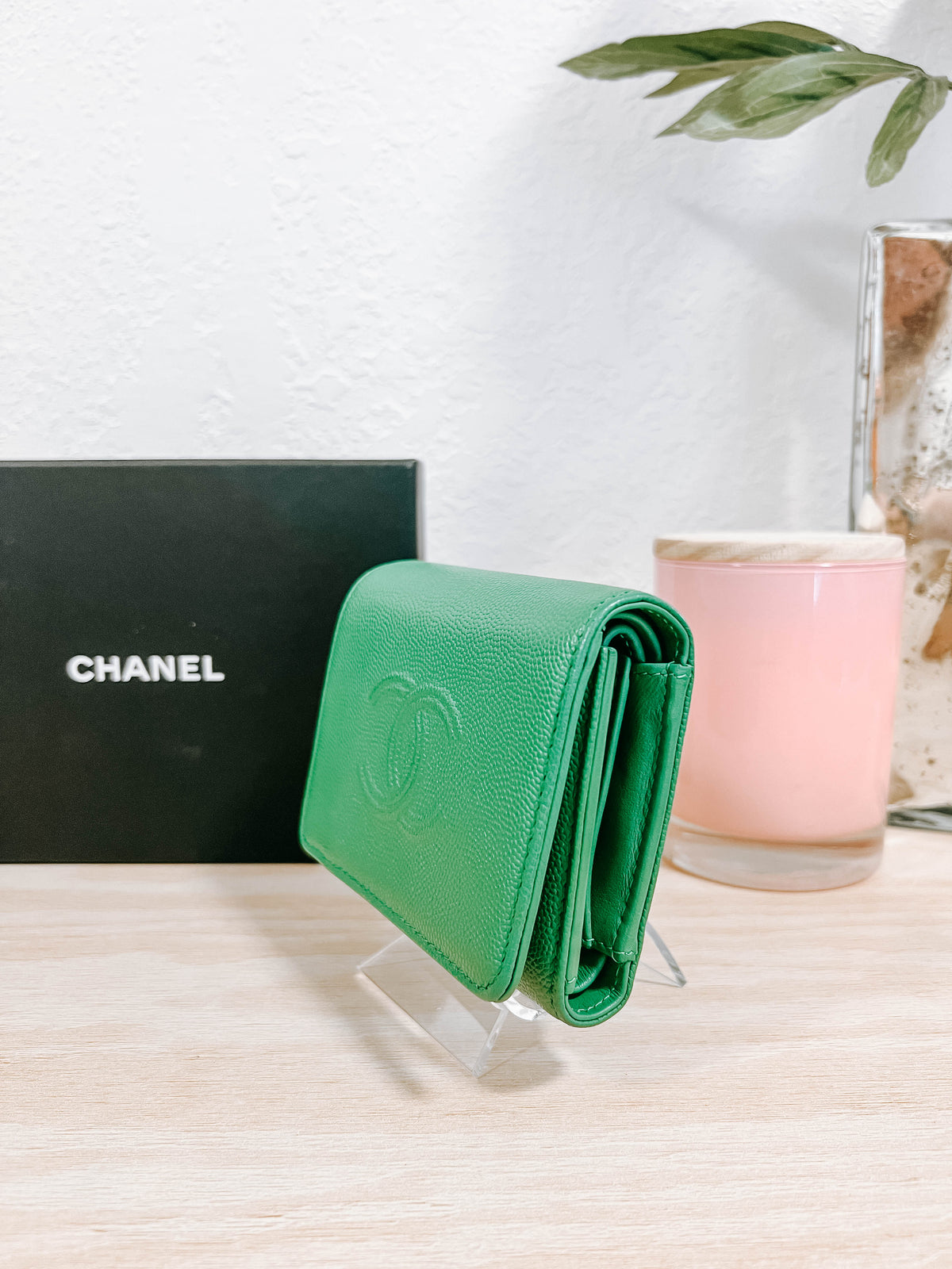 Chanel Caviar Coco Mark Compact Wallet