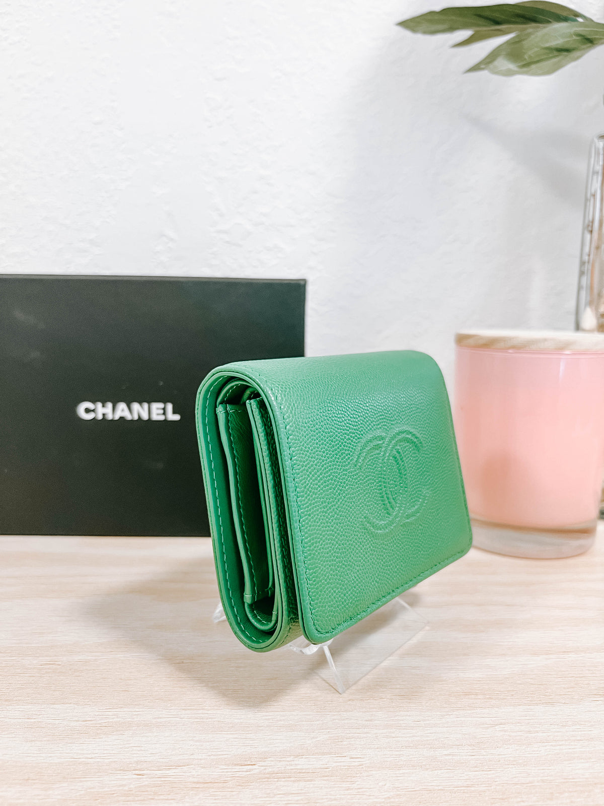 Chanel Caviar Coco Mark Compact Wallet