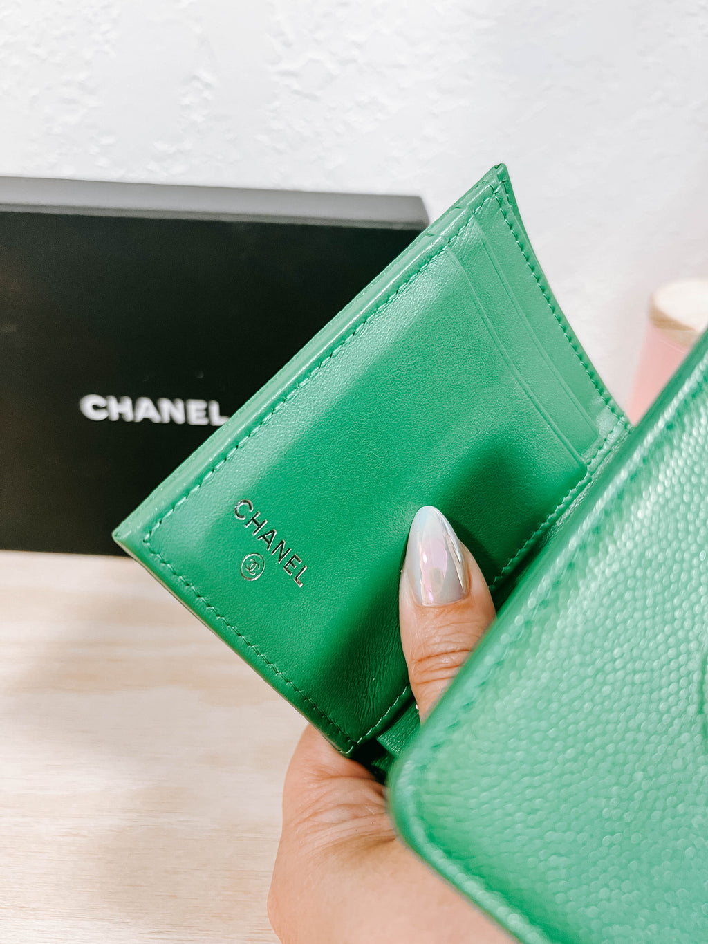 Chanel Caviar Coco Mark Compact Wallet