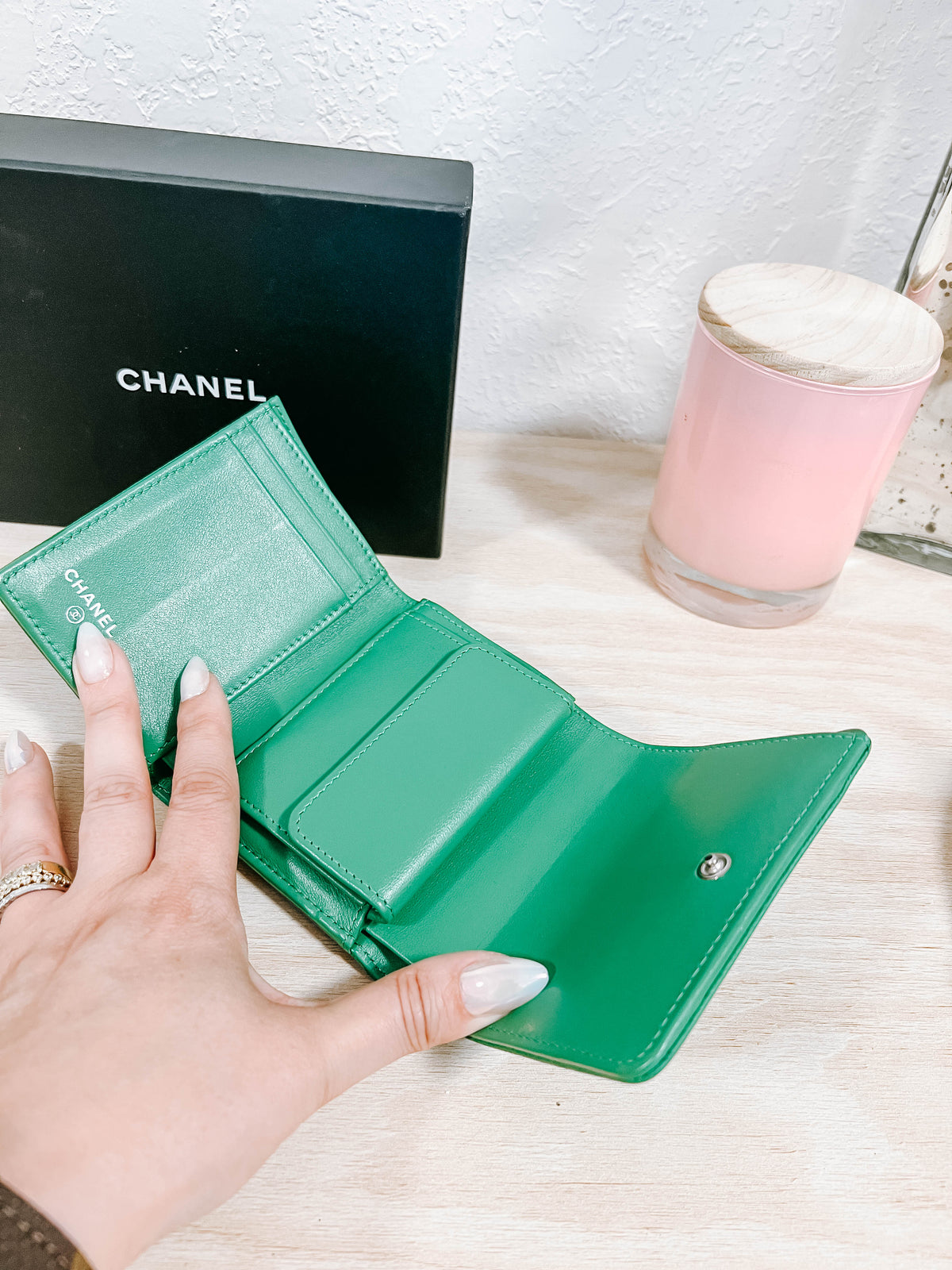 Chanel Caviar Coco Mark Compact Wallet