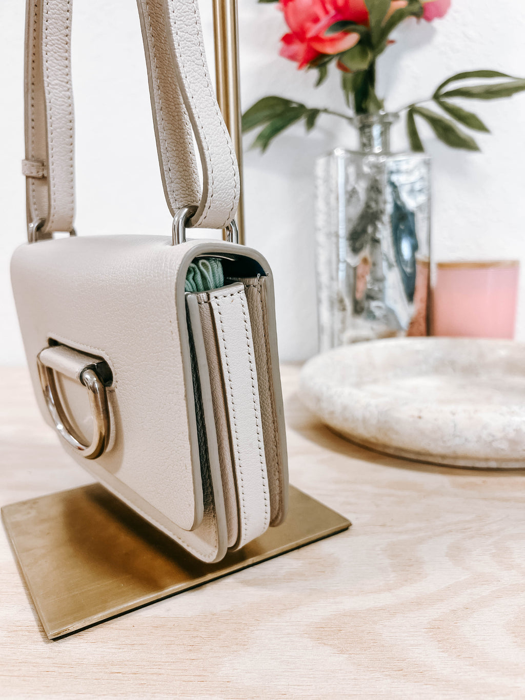 Pre-Owned Burberry Mini Beige Leather Crossbody Bag *Final Sale*