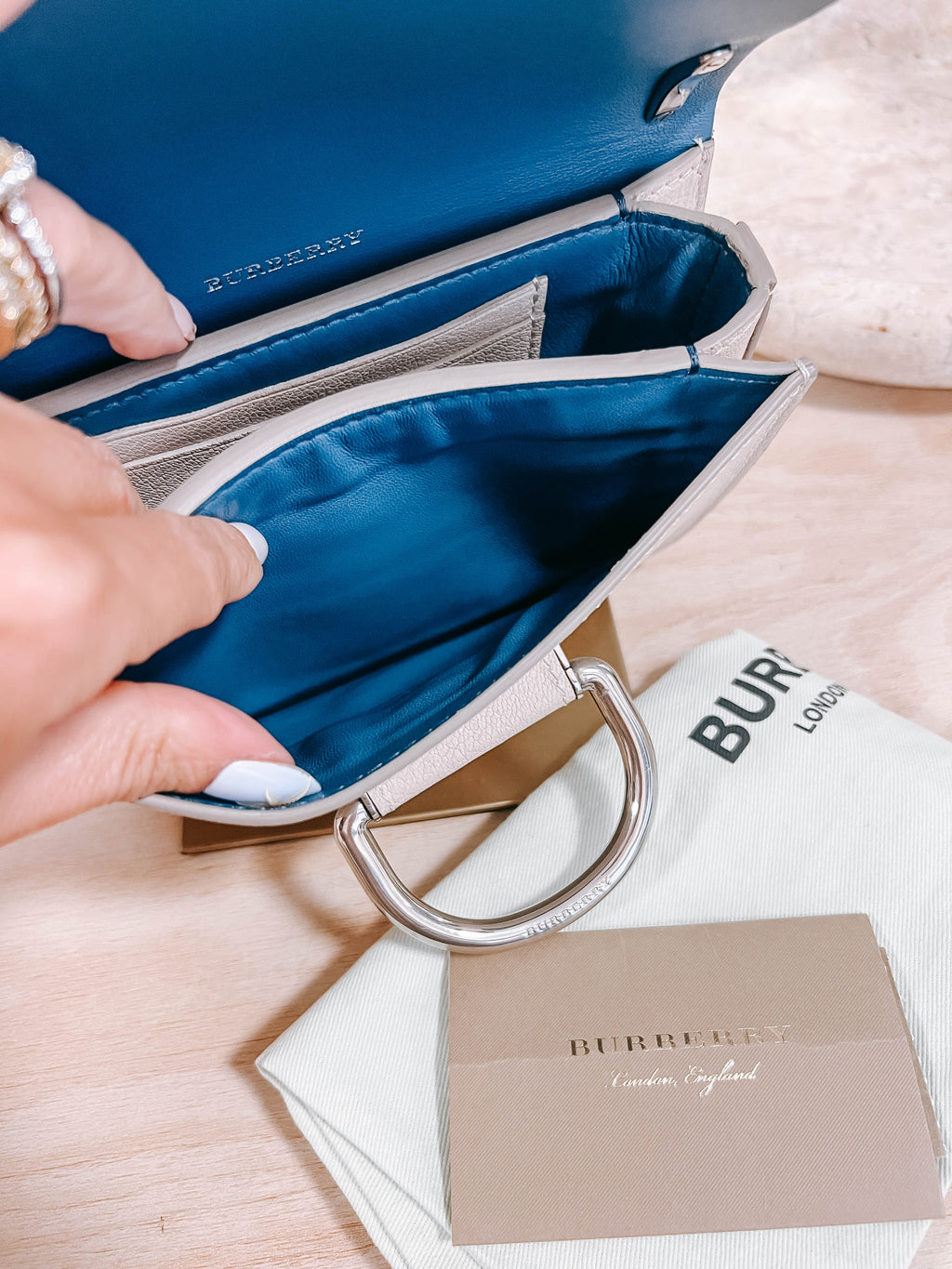 Pre-Owned Burberry Mini Beige Leather Crossbody Bag *Final Sale*