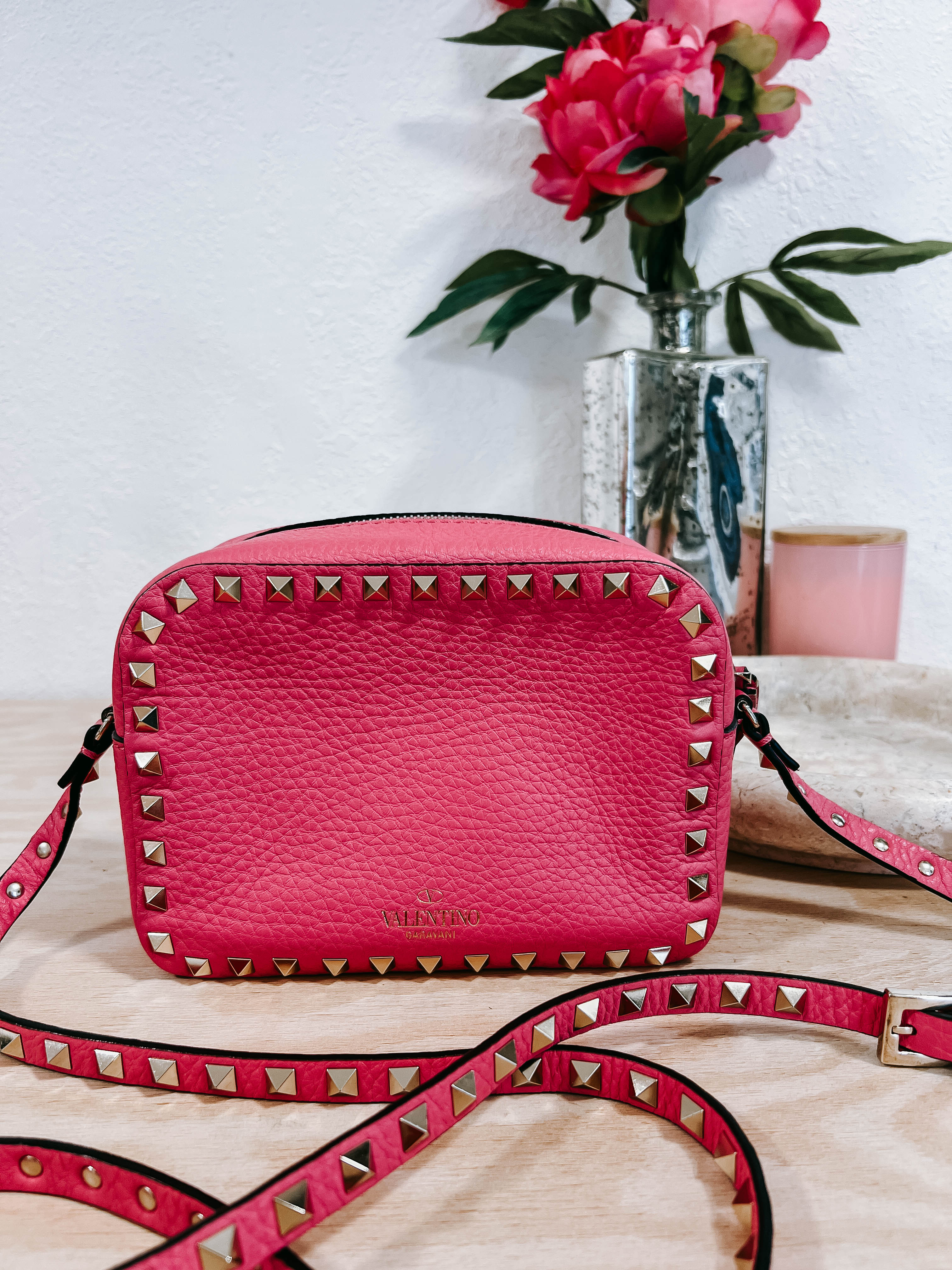 Pre-Owned Valentino Barbie Pink Rockstud Camera Bag *Final Sale*