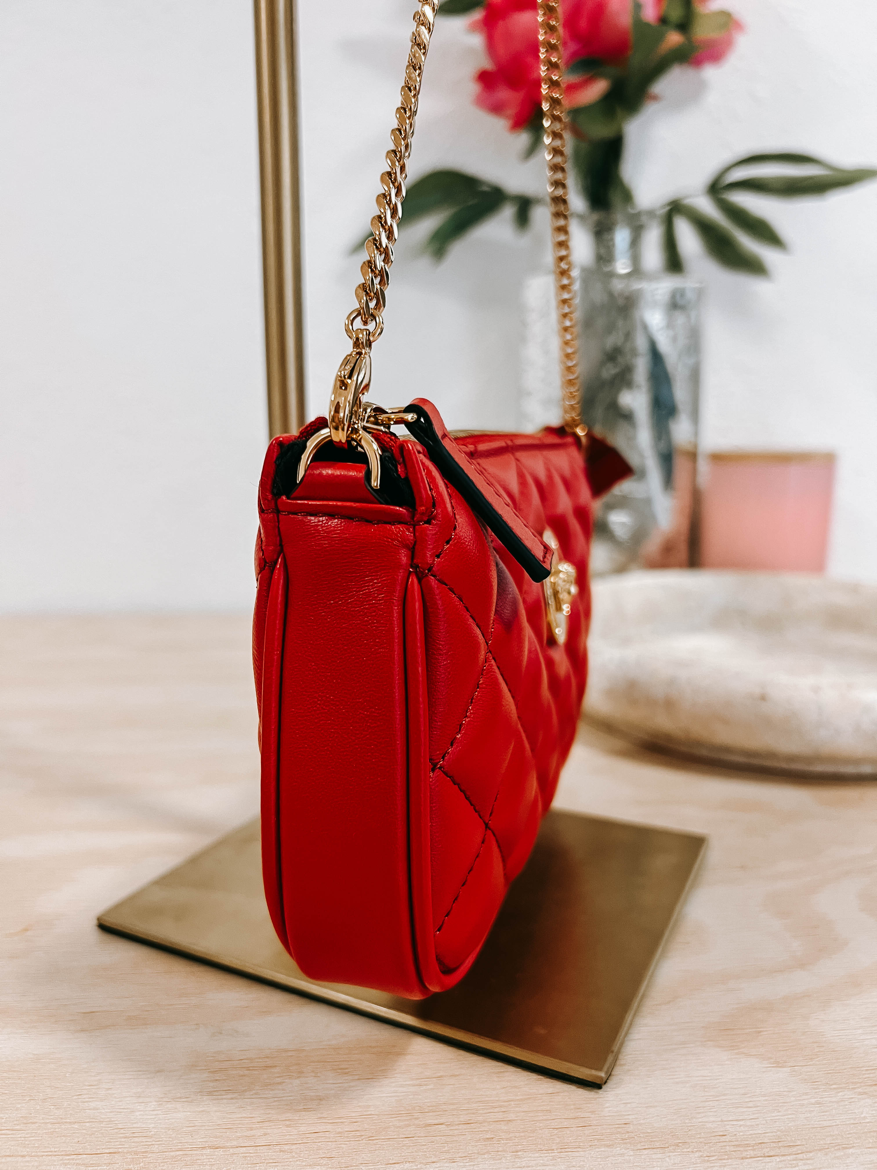 Pre-Owned Versace Mini Red Quilted Pochette *Final Sale*