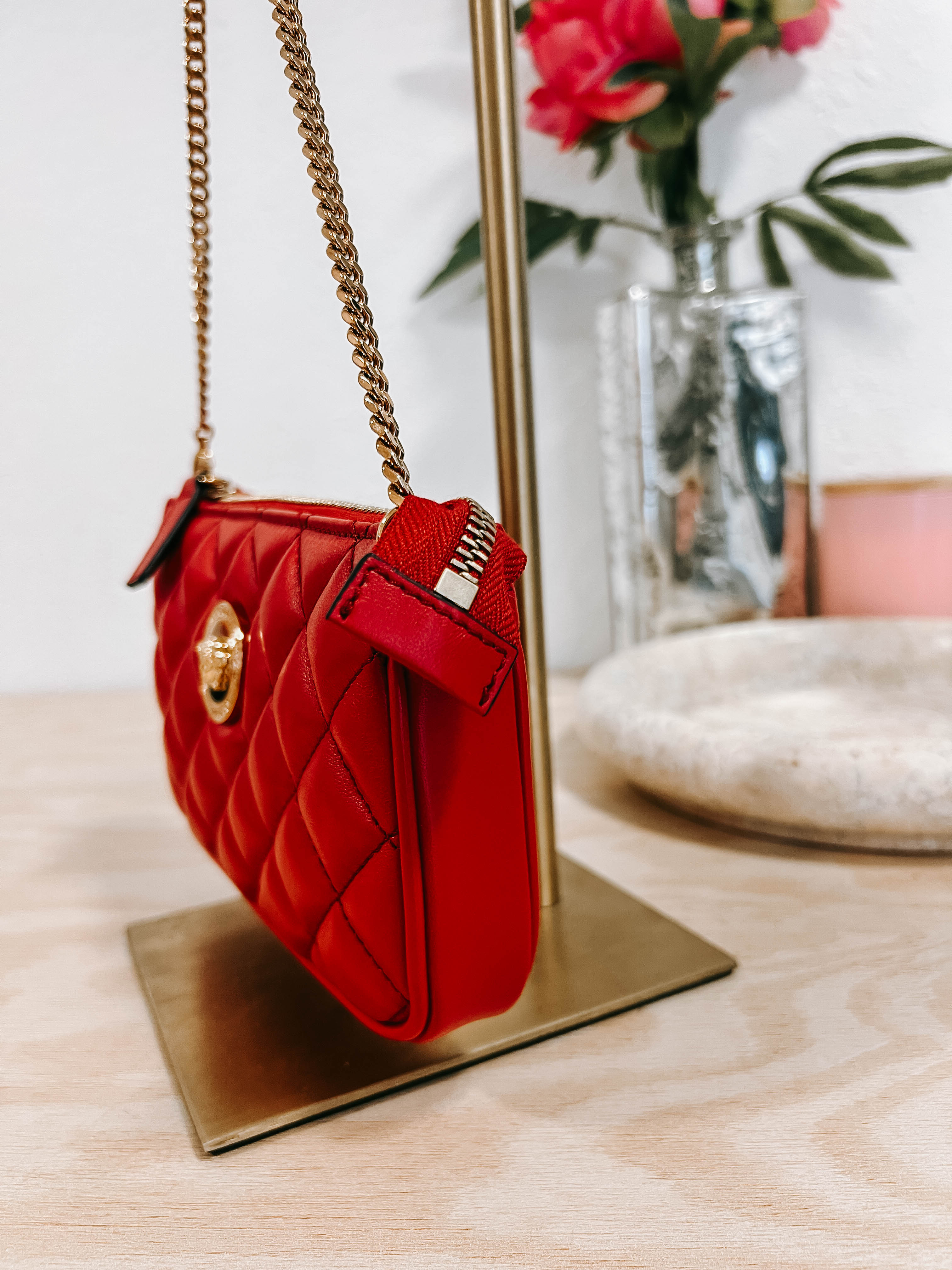 Pre-Owned Versace Mini Red Quilted Pochette *Final Sale*