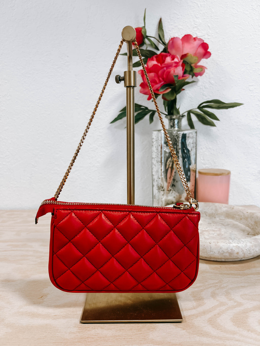 Pre-Owned Versace Mini Red Quilted Pochette *Final Sale*