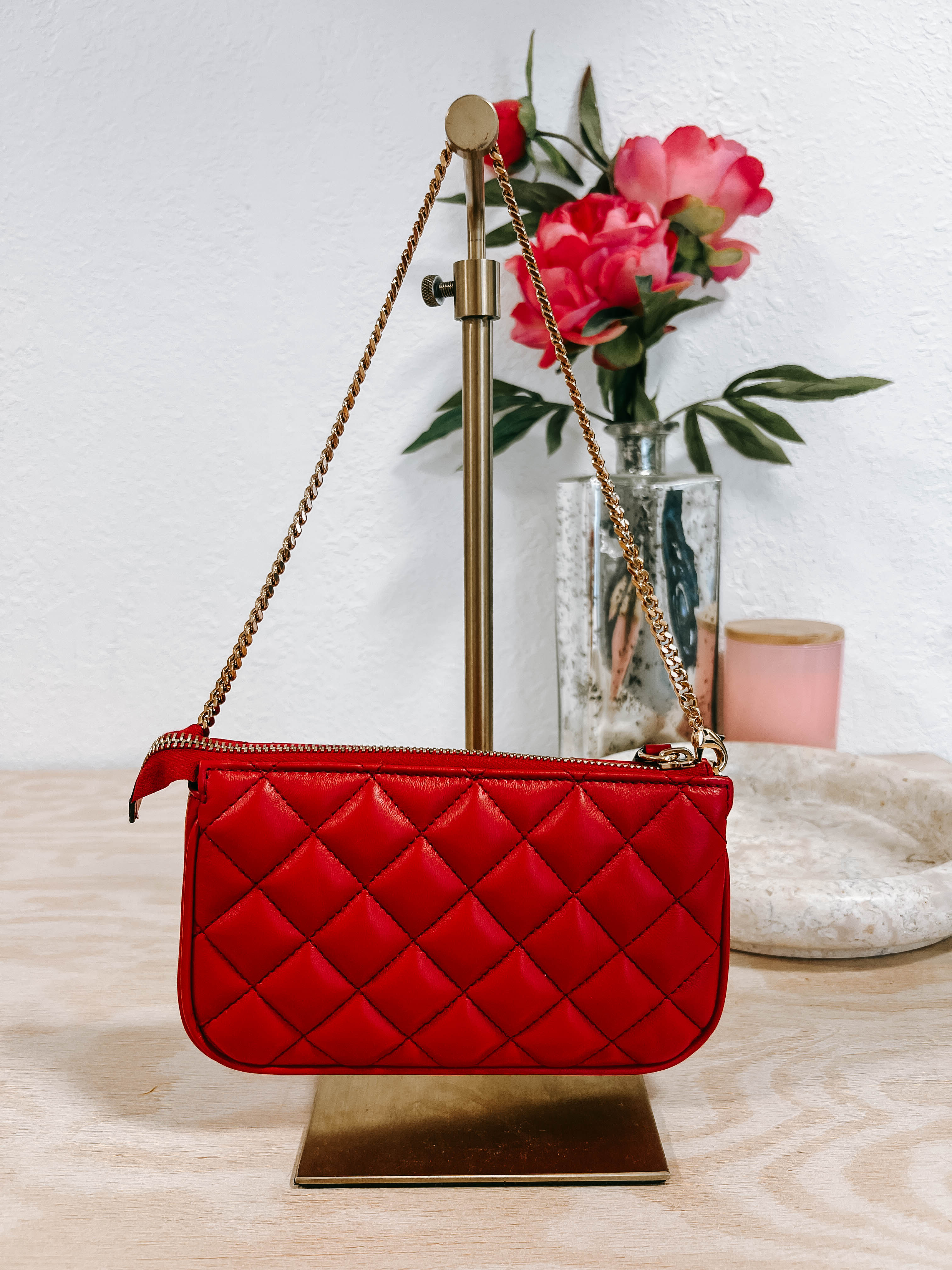 Pre-Owned Versace Mini Red Quilted Pochette *Final Sale*
