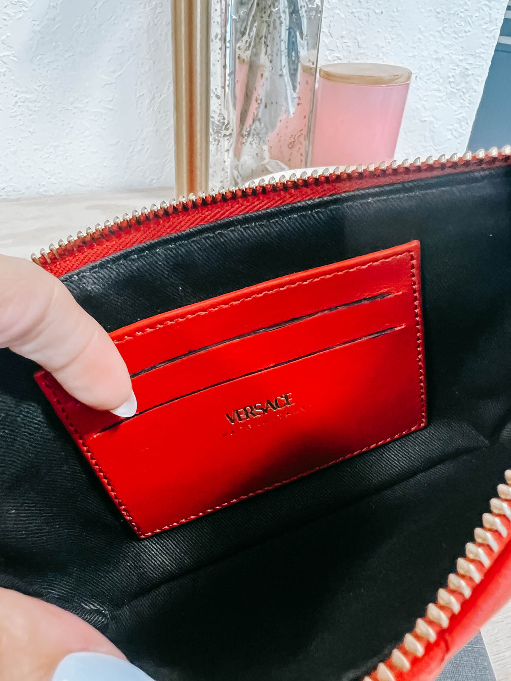 Pre-Owned Versace Mini Red Quilted Pochette *Final Sale*