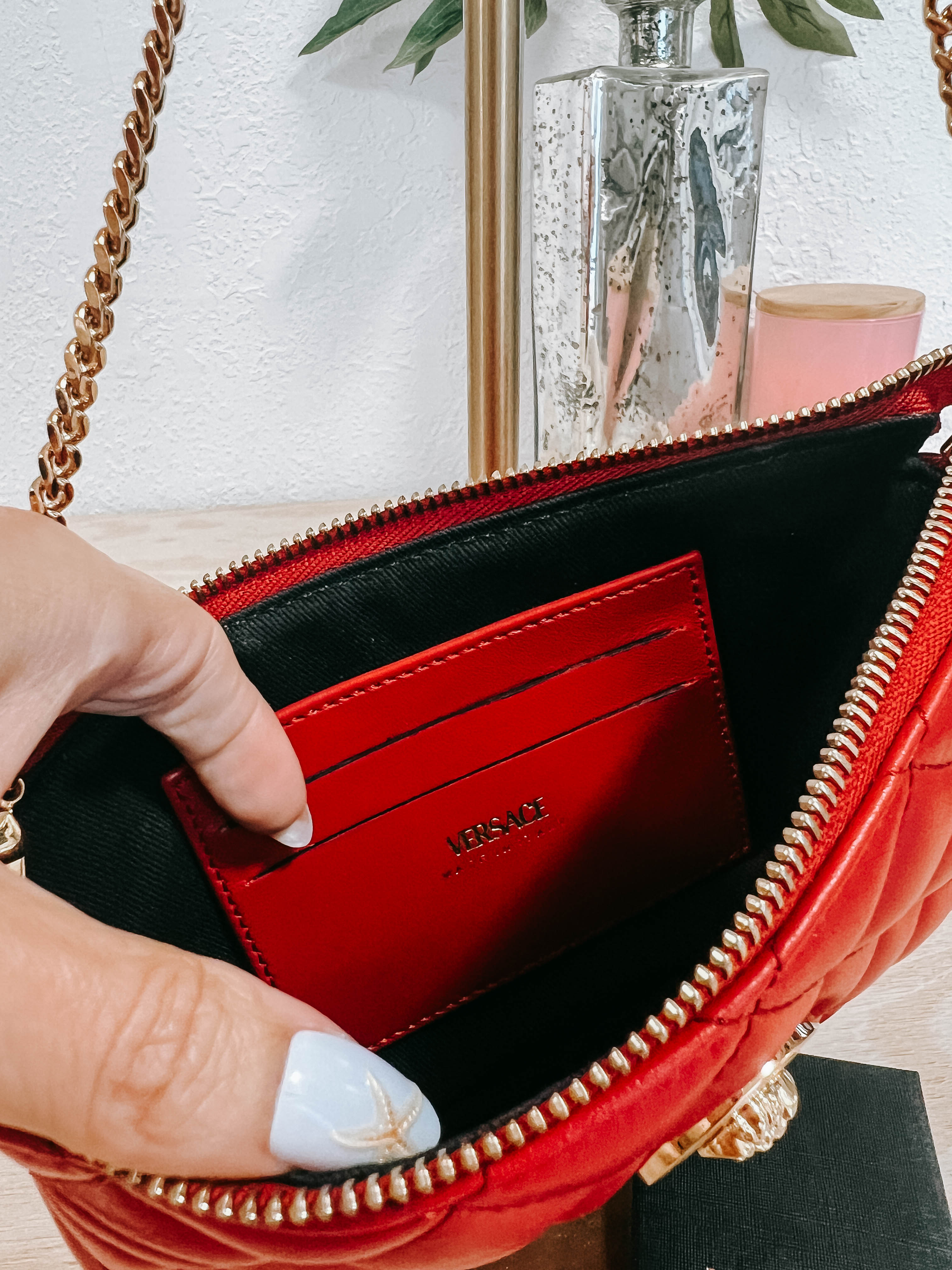 Pre-Owned Versace Mini Red Quilted Pochette *Final Sale*